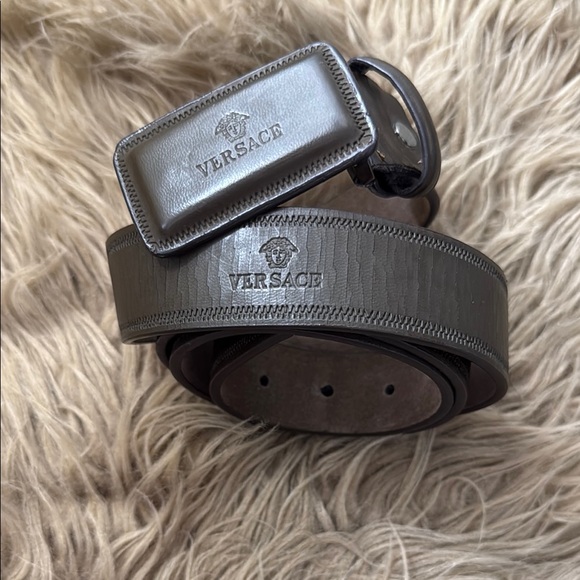 Vintage Versace Dark Gray Belt 40-43 inches